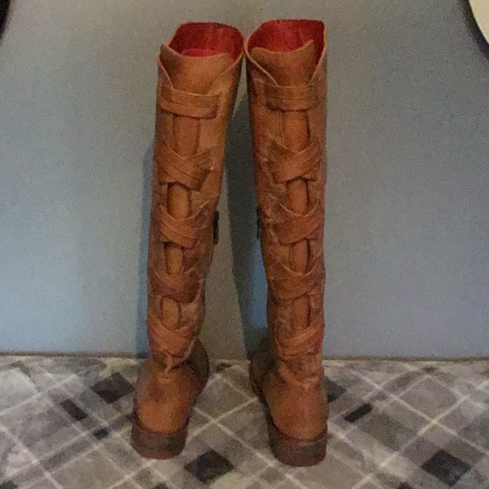Bed Stu Tan Leather Riding Boots - Picture 2 of 2
